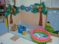 There is an imaginative play corner in the classrooms.  Teachers would design the play corners in accordance with the theme of the month.  This photo shows the play corner with the theme `Summer’.  Children would have imaginative play on the `beach'.