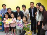 Special needs children at Heep Hong presented handicraft to Dr. York Chow